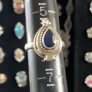 Sterling Silver Sapphire Poison Ring